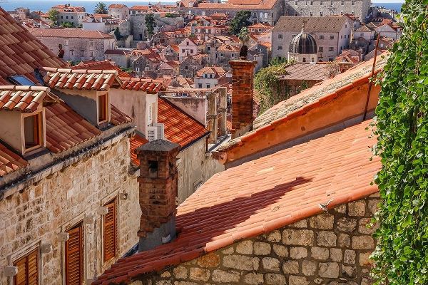 Croatia Dalmatia Dubrovnik Red terra cotta roof tiles in the old town of Dubrovnik